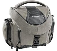 Mantona Sac photo Premium – Compatible avec DSLR & DSLM avec objectif, protection contre la poussière, bandoulière rembourrée, fermeture à clip, couleur taupe