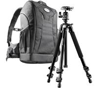 Mantona Set Scout Trekking 2-en-1 - sac à dos photo trekking et trépied Scout pour DSLR et appareils hybrides