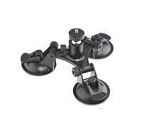 Mantona Support ventouse à 3 branches taille L (compatible avec GoPro Hero 11 10 9 8 7, Session et autres caméras d'action, avec rotule en aluminium, 3 ventouses)