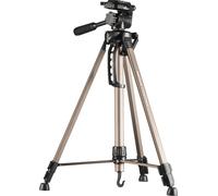Mantona Trépied Basic Travel Pro II - trépied vidéo léger en aluminium avec plaque rapide, hauteur max 146 cm