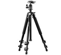 Mantona Trépied photo Scout Basic - Hauteur max 144 cm, rotule, colonne réversible, pour voyage et photo en extérieur