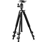 Mantona Trépied Scout Max - hauteur max 160 cm, rotule, colonne réversible, pour voyages, compact