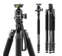 Mantona Wolverine L 284 + Onyx 8 Kit tête sphérique Trépied Photo avec tête en Aluminium et Plaque à Fixation Rapide Compatible Arca Swiss
