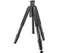 Mantona Wolverine XL trépied en aluminium pro sans rotule, fonction monopode, pointes, 2ème colonne courte pour macro, idéal pour paysage, architecture et sport