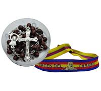 MANTONDEMANILA.COM Chapelet + boîte + bracelet en tissu religieux, Mediano, Bois, Pas de gemme