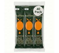 Mantova huile d’olive extra vierge italienne multipack 40 sachets x 3 monodoses de 10 ml chacun - total 1200 ml, supérieure, fruitée, amère-piquante, flow pack pour restaurants, bureaux, restauration