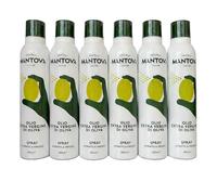 Mantova Huile d’Olive Extra Vierge Spray 6×200 ml (1200 ml) - EVO Italien Pressée à Froid, Spray Cuisine Saine, Contrôle des Portions, Pack Familial Économique
