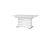 MANTOVA Table extensible extensible 6 a 8 personnes style contemporain blanc et alu - L 160 a 200 cm