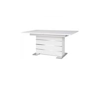 MANTOVA Table extensible extensible 6 a 8 personnes style contemporain blanc et alu - L 160 a 200 cm