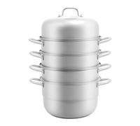 Mantowarka Cuiseur vapeur, à 5 étages, en acier inoxydable 304, empilable, 9 l, avec couvercle en verre, grand volume d'insertion, pour induction, cuisinière à gaz