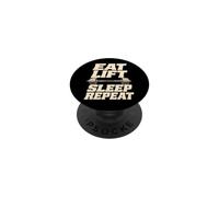 Mantra de Musculation Eat Lift Sleep Repeat Gym PopSockets PopGrip Adhésif