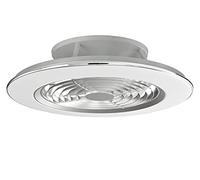 Mantra Iluminación Modèle ALISIO Ventilateur et plafonnier de 63 cm de diamètre de couleur argentée. Source de lumière LED 70 W 2 700 K - 5 000 K 4 900 lm. Ventilateur 35 W.