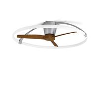 Mantra Iluminación. Modèle NEPAL. Ventilateur et plafonnier de 105 cm de diamètre en couleur argent et noyer. Source de lumière LED 75 W 2700 K-5000 K 7200 lm. Ventilateur 35 W