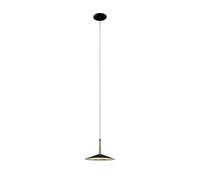 Mantra Iluminación. Modèle Orion - Suspension de 25 cm de diamètre en aluminium, fer et acrylique finition noire et cuir