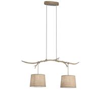 Suspension Sabina À Abat-Jour En Tissu, 2 Lampes brun clair