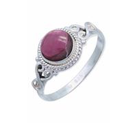 mantraroma Bague femme argent 925 grenat rouge foncé vrilles