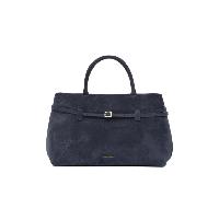 MANU ATELIER sac à main medium en daim femme bleu - UNI