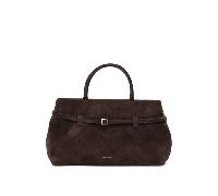 MANU ATELIER sac à main medium en daim femme marron - UNI