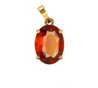 Manu Gems Pendentif certifié non chauffé non traité 12.00 Ratti A+ Qualité A+, grenat hessonite naturelle gommé pour homme et femme S-B09K45CCMRNAMZ