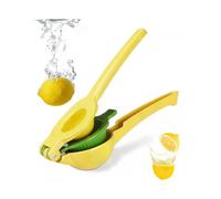 Manual 2 in 1 citrus press aluminum yellow green approx. 22 cm for lemons limes oranges