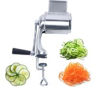 Manual Coupe-légumes Râpe à tambour en acier inoxydable Coupe-légumes Râpe 5x feuille de tambour Coupe-laitue