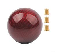 Manual Gear pour shifter Knob Carbon Fiber 3 Adapters Manual(Red)