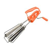 Manual Hand Mixer, Stainless Steel Hand Crank Whisk, 2 Mixing Heads, Hangable Kitchen Tool, Dishwasher Maintained, Comfortable Grip, Ideal for Eggs and Restaurant Use