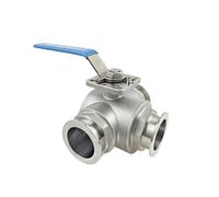 Manual High Vacuum Ball Valve KF16 vacuum three-way ball valve SUS304 Quick Install Vacuum Leak Detected L type flow