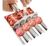 Manual Meatball Mold Meatball Maker Tool Stainless 4-Cavity Portable Roller | Meatball Maker Tool Meatball Forming Mold For Food Preparation, Cutting, Kitchen, Meal Prep, Cooking, Camping, Outdoor BBQ
