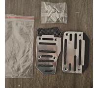 Manual Pedal Cover Set Aluminum Non-Slip 3pcs(Automatic Silver)