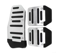 Manual Pedal Cover Set Aluminum Non-Slip 3pcs(Manual Silver)