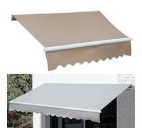 Manual Retractable Awning, Waterproof Polyester, UV Resistant, for Balcony, Window, Terrace, Garden, Frame Not Included, Versatile Outdoor Shade Solution