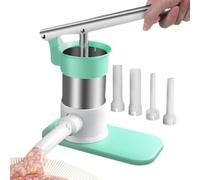 Manual Sausage Stuffer - Homemade Stainless Steel Machine | Ergonomic Handle Large Capacity Meat Filling Funnel Kit | Vertical Salami Maker Press For Kitchen Cafeteria