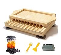 Manual Tapioca Pearl Maker, Machine De Formage De Perles De Tapioca 15/19/22mm, Avec Plateau En Acier Inoxydable Et Ventouse, Moule En Bois Pour Bubble Tea Thé Au Lait Et Desserts 3g - 15m