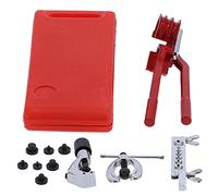 Manual Tube Expander Kit | Chrome - Plated Hardened Metal Tubing Flaring Tool for Brake/Water/Gas Lines | 7 Sizes (3 / 16in - 5 / 8in) with Tube Cutter & Tool Box