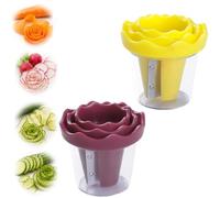 Manual Vegetable Spiralizer and Curler, Vegetable Garnishing Tool,mix | Pince coupante de fleur de fruits portative pour sculpture de fleurs de rose, outils de trancheuse de légumes de cuisine pour