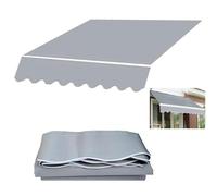 ManualSun Bâche de rechange rétractable - Protection UV - Étanche - 3 x 2,5 m - Gris - Avec cantonnière - Protection solaire extérieure