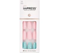 Manucure À Presser, Goutte De Rosée, Carré De Longueur Moyenne, Avec Technologie Purefit, Tampon De Préparation, Mini Lime, Bâton À Cuticules Et 30 Faux Ongles