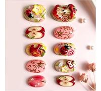 Manucure décorative brillante à presser avec des détails de fruits ludiques, ensemble de faux-embouts pour un usage à la maison, direction d ' ajustement multi-tailles pour les looks de fête Faux de à