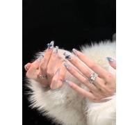 Manucure qui améliore le tempérament, amour rêveur collant diamant explosion trapézoïdale tridimensionnelle flash pur désir vent longue armure portée à la main.(L)