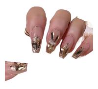 Manucure qui rehausse le tempérament, ongles faits à la main remplis de diamants for le Nouvel An, autocollants for ongles polyvalents sont blancs en automne et en hiver.(XS)