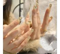 Manucure qui rehausse le tempérament, ongles faits à la main remplis de diamants for le Nouvel An, autocollants for ongles polyvalents sont blancs en automne et en hiver.(L)