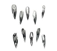 Manucure qui rehausse le tempérament, portant une flamme d'ongle et une pointe goutte d'eau. La plaque à ongles amovible des faux ongles illumine la forme de la main.(XS)