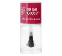 Manucure ultra-brillante et protégée plus longtemps avec le vernis Top Coat Glossy Naturel MISS DEN, effet gel bombé, format 10ml - Lot de 3