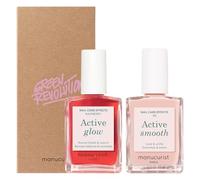 Manucurist Active Duo Active Raspberry et Active Smooth 00 | Duo Active Vernis à Ongles Soin Renforcement Ongles Vernis Durcisseur Ongle Vegan & Made in France