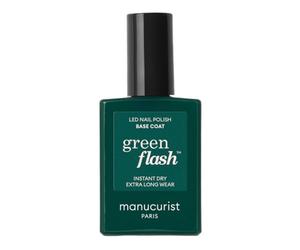 Manucurist Base Coat Green Flash™ - Base Coat Vernis Semi Permanent - Gel Ongle - 12-Free - 84% d'Ingrédients Bio-sourcés - Fabriquée en France - Flacon 15 ml