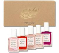 Manucurist - Coffret 5 Vernis à Ongles Soin Rainbow Active, Contient 5 Vernis Durcisseur Ongle : Plump, Cranberry, Smooth 001, Shine, Grape - Coffret Cadeau Femme
