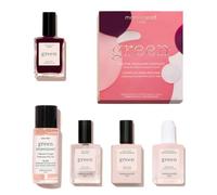 Manucurist Coffret Cadeau Green™ Prune - Kit Manucure Professionnel Vegan : 1 Dégraissant, 1 Base Coat, 1 Vernis à Ongles Bordeaux Lie de Vin, 1 Top Coat, Gouttes Séchantes - Coffret Cadeau Femme Noël