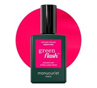Manucurist Green Flash LED Neon Pink - Rose Néon - Gel Ongle Naturel - Vegan, 9-Free, Vernis Gel Uv Semi Permanent - Gel Polish Vernis Semi Permanent - Made in France - 15 ml
