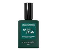 Manucurist Green Flash Top Coat Pailleté Argent Vernis Semi Permanent | Vernis Gel UV Semi Permanent Vernis à Ongles Brillance et Tenue 12 jours Retrait peel-off Vegan Fabriqué en France 15 ml